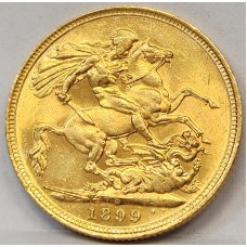 AUSTRALIA 1899 . ONE 1 SOVEREIGN . SYDNEY . GOLD